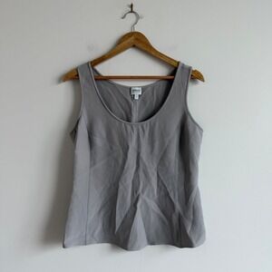 Armani Collezioni‎ Silk Blend Scoopneck Sleeveless Gray Tank Size 8